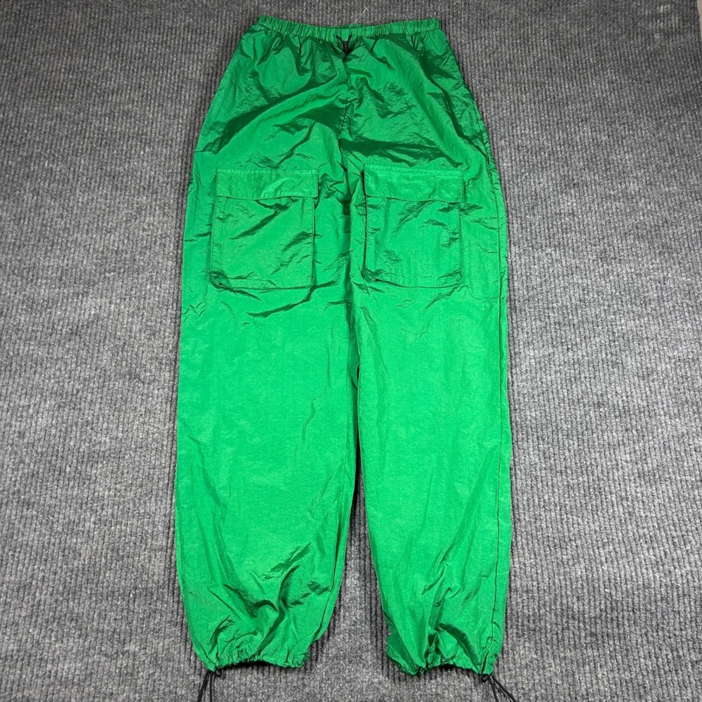Love U.S.A. Pants Womens S Green Nylon Cargo Jogger Adjustable Hem Festival